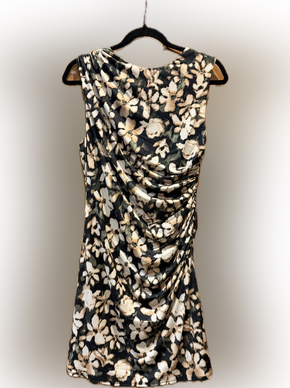 Premier Amour Floral Sleeveless Ruched Sheath Dress, women’s size 8